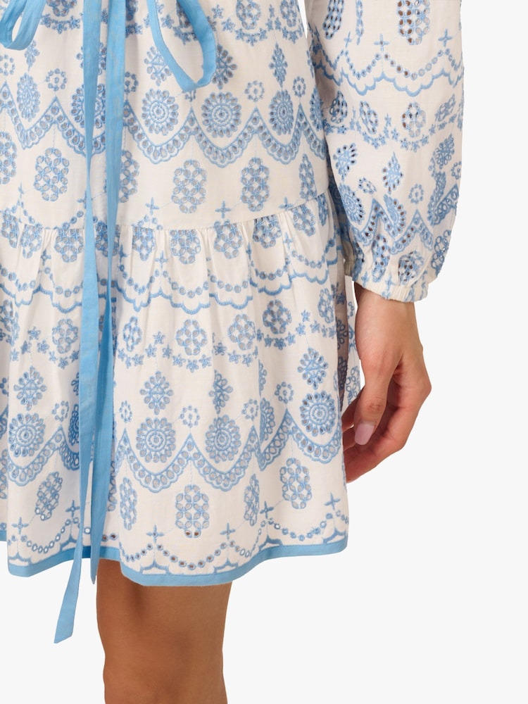 Adrianna by Adrianna Papell Flounce Hem Short White Dress - Image 4 of 6