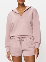 KBX Pink Sarina Scuba Quarter Zip Hoodie - Image 1 of 7