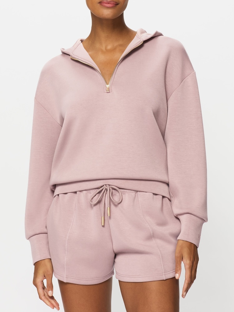 KBX Pink Sarina Scuba Quarter Zip Hoodie - Image 1 of 7