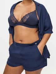Blau - KBX Hattie Satin Revere Shirt and Shorts Set - Bild 4 von 7