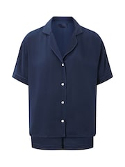Blau - KBX Hattie Satin Revere Shirt and Shorts Set - Bild 7 von 7