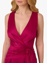Adrianna Papell Pink Satin Crepe Drape Dress - Image 5 of 6