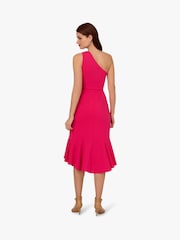 Adrianna Papell Pink Studio One Shoulder Crepe Midi Dress - Image 2 of 6