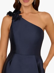 Adrianna Papell Blue Mikado High Low Gown - Image 4 of 6