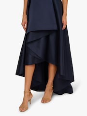 Adrianna Papell Blue Mikado High Low Gown - Image 5 of 6