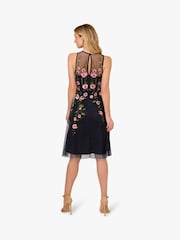 Adrianna Papell Black Bead Embroidery Dress - Image 2 of 6