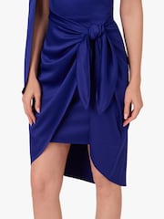 Adrianna Papell Blue Side Knot Draped Dress - Image 5 of 6