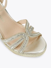 KG Kurt Geiger Gold Regard Wedge Sandals - Image 3 of 4