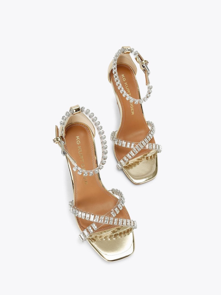 KG Kurt Geiger Gold Affect Sandals - Image 2 of 4 KG Kurt Geiger Gold Affect Sandals - Image 2 of 4
