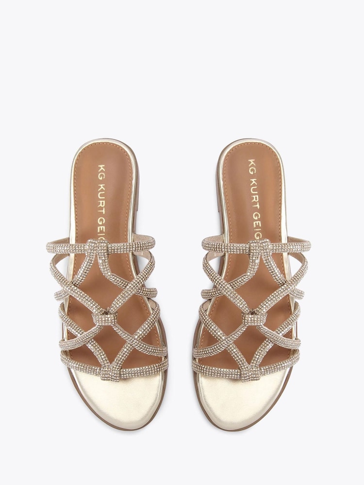 KG Kurt Geiger Gold Perla Sandals - Image 2 of 4 KG Kurt Geiger Gold Perla Sandals - Image 2 of 4