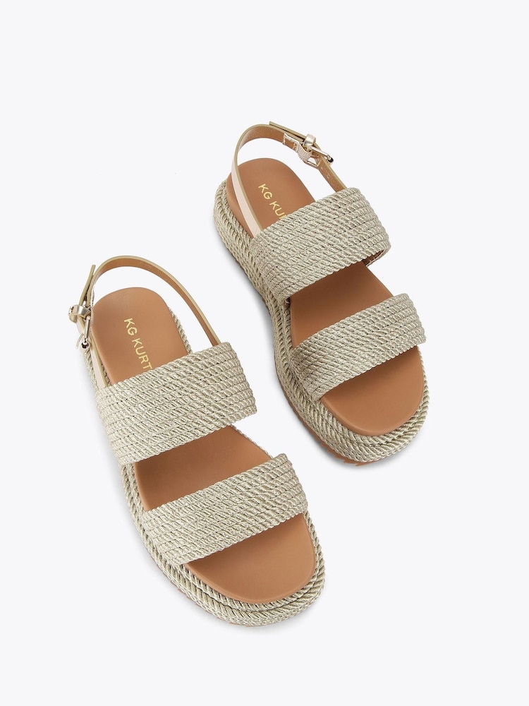Kg Kurt Geiger Gold Phoebe Sandals - Image 2 of 4 Kg Kurt Geiger Gold Phoebe Sandals - Image 2 of 4