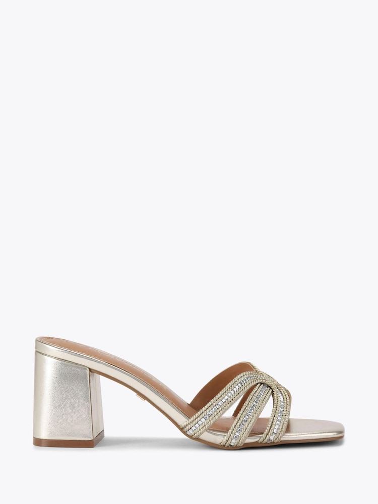 Kg Kurt Geiger Gold Regard Block Sandals - Image 1 of 4 Kg Kurt Geiger Gold Regard Block Sandals - Image 1 of 4