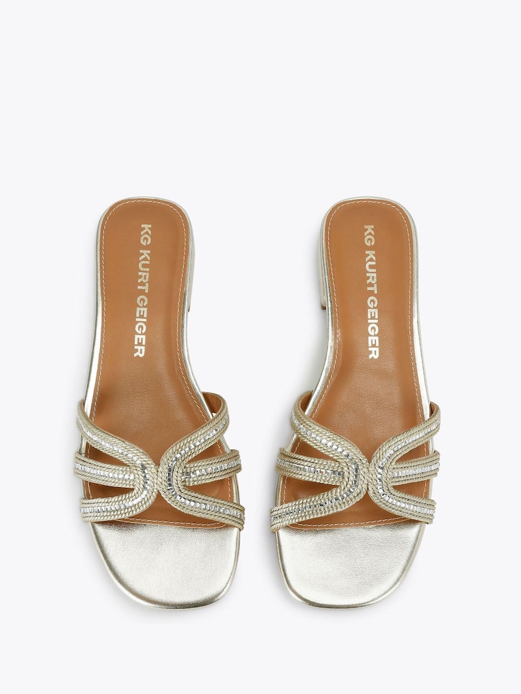 KG Kurt Geiger Gold Regard Sandals - Image 2 of 4