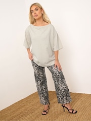 Yours Curve Natural Boatneck Boxy 100% Cotton T-Shirt - Image 2 of 6