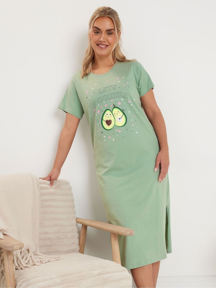 Lot de 2 chemises de nuit Yours Curve Avocuddle Midaxi - Image 4 of 8