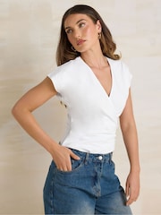 Long Tall Sally Blue Wrap T-Shirts 2 Pack - Image 4 of 8