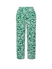 Yours Curve Green Abstract Wide Leg Trousers - Image 2 of 2
