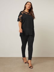 Yours Curve Boxy Burnout Panel T-Shirt - Imagen 3 de 6