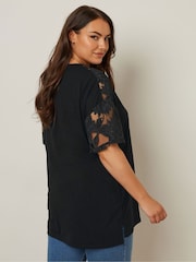 Yours Curve Boxy Burnout Panel T-Shirt - Imagen 4 de 6