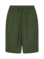 Long Tall Sally Green Crinkle 100% Cotton Shorts - Image 5 of 5