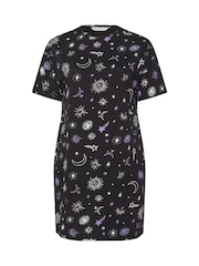 Yours Curve Purple Celestial Dreamer Sleep 100% Cotton T-Shirt 2 Pack - Image 3 of 8