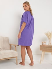 Yours Curve Purple Celestial Dreamer Sleep 100% Cotton T-Shirt 2 Pack - Image 7 of 8