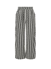 Yours Curve Black Abstract Wide Leg Trousers - Image 6 of 6