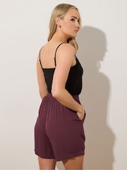 Long Tall Sally Purple Crinkle 100% Cotton Shorts - Image 3 of 5
