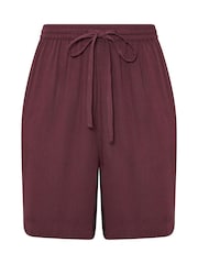 Long Tall Sally Purple Crinkle 100% Cotton Shorts - Image 5 of 5