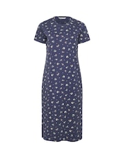 Yours Curve Blue Floral Print Midaxi 100% Cotton Nightdress 2 Pack - Image 8 of 8
