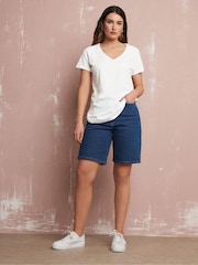 Negro - Pack de 2 camisetas de algodón 100 % con cuello en pico de Long Tall Sally - Imagen 4 de 8