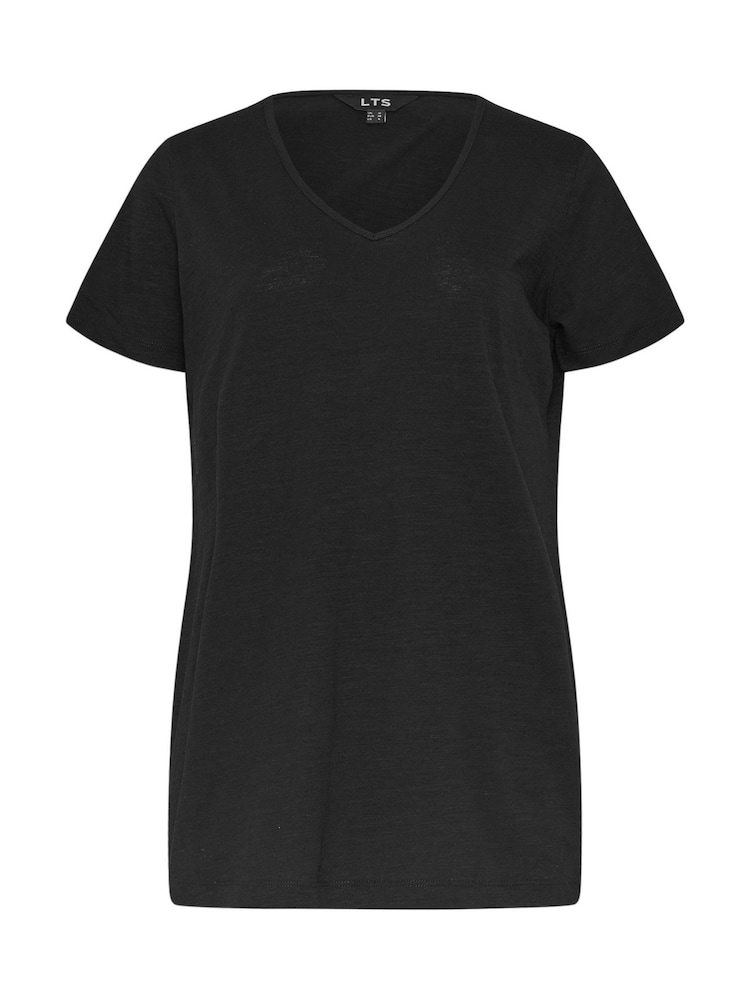 Negro - Pack de 2 camisetas de algodón 100 % con cuello en pico de Long Tall Sally - Imagen 8 de 8
