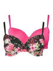 Yours Curve Floral Print Padded Bras 2 Pack - Изображение 6 из 9