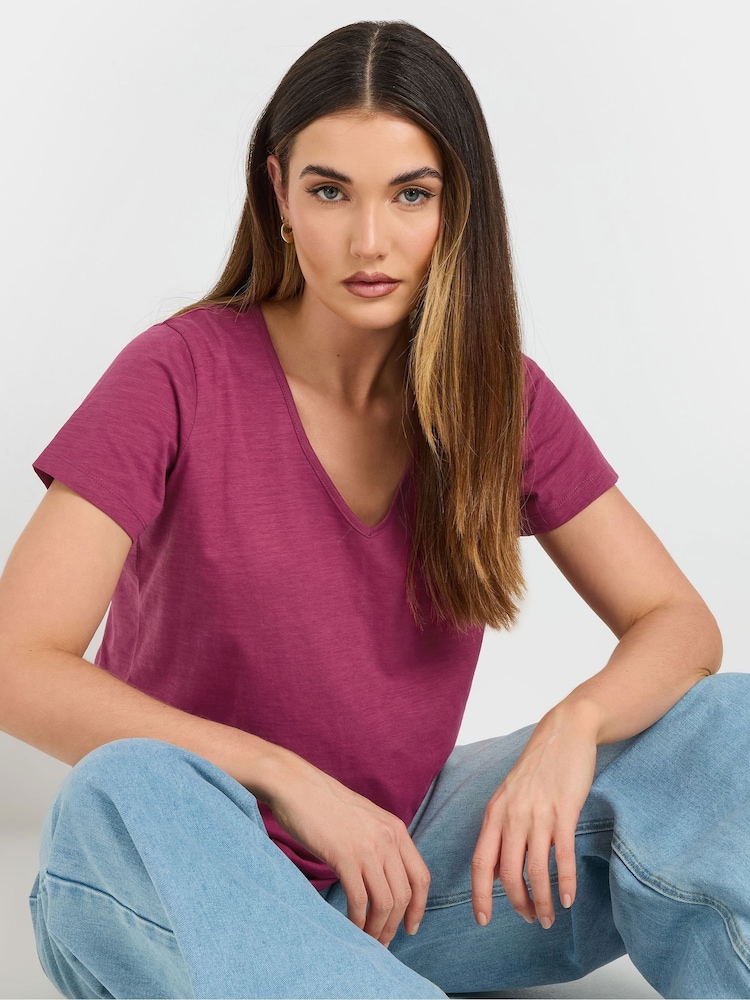 Long Tall Sally Green V-Neck 100% Cotton T-Shirts 3 Pack - Image 2 of 6