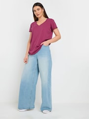 Long Tall Sally Green V-Neck 100% Cotton T-Shirts 3 Pack - Image 4 of 6