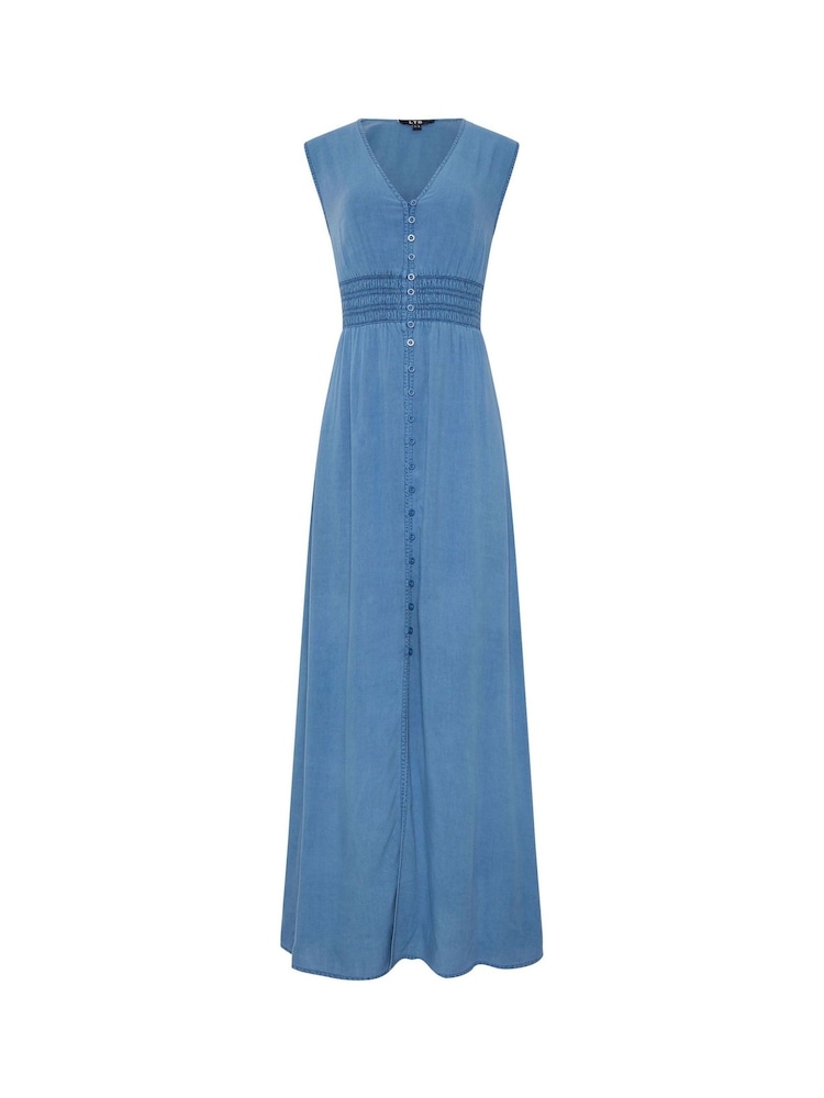 Blau - Long Tall Sally Acid Wash Shirred Waist Dress - Bild 5 von 5 Blau - Long Tall Sally Acid Wash Shirred Waist Dress - Bild 5 von 5
