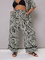 Yours Curve Airflow Wide Leg Co-ord Trousers - Imagen 2 de 6