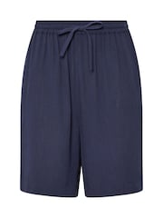 Long Tall Sally Blue Crinkle 100% Cotton Shorts - Image 5 of 5