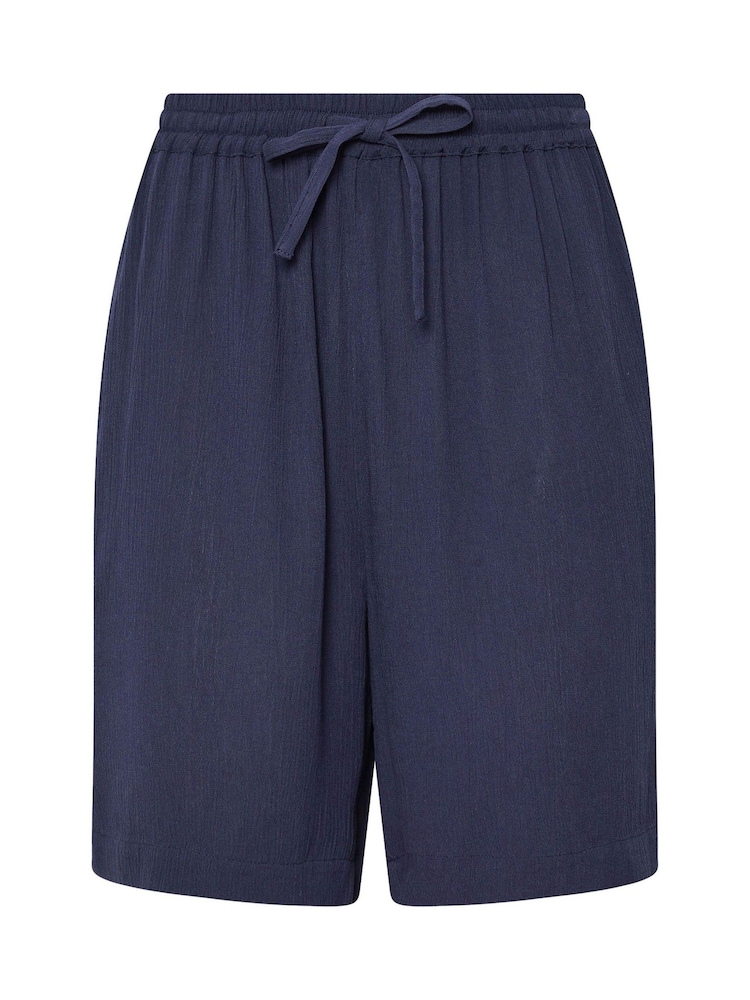 Long Tall Sally Blue Crinkle 100% Cotton Shorts - Image 5 of 5