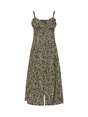 PixieGirl Petite Black Ditsy Strap Midi Dress - Image 5 of 5