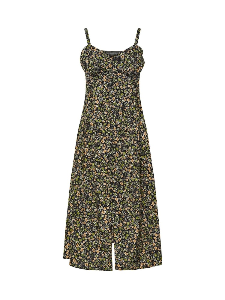 PixieGirl Petite Black Ditsy Strap Midi Dress - Image 5 of 5