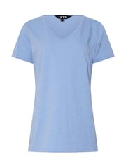 Long Tall Sally Blue Slub 100% Cotton T-Shirts 3 Pack - Image 8 of 9