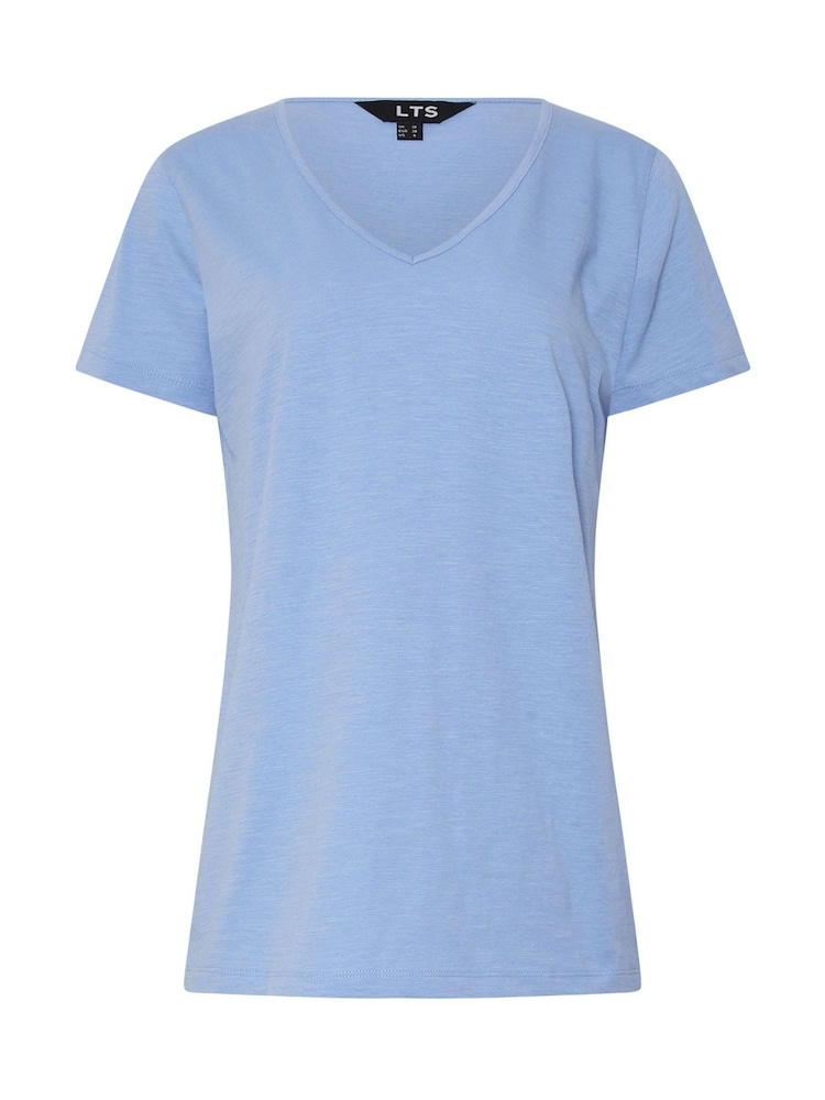 Long Tall Sally Blue Slub 100% Cotton T-Shirts 3 Pack - Image 8 of 9