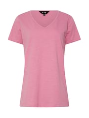 Long Tall Sally Blue Slub 100% Cotton T-Shirts 3 Pack - Image 9 of 9