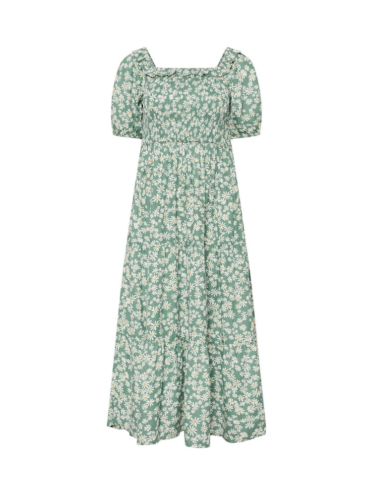 Vestido a media pierna floral de manga abullonada de PixieGirl Petite - Imagen 5 de 5