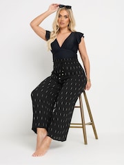Yours Curve Black Beach Trouser - Image 1 of 6