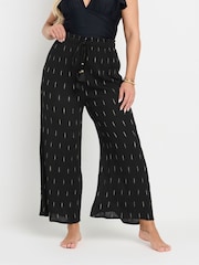 Yours Curve Black Beach Trouser - Image 2 of 6