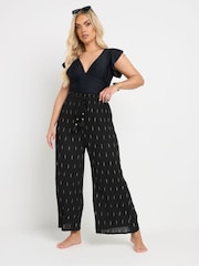 Yours Curve Black Beach Trouser - Image 4 of 6