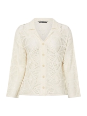 Yours Curve White Collar Crochet Cardigan - Image 5 of 5