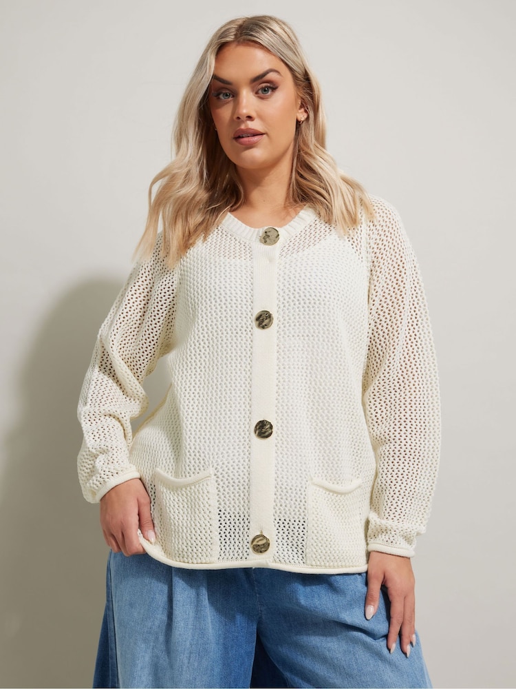 Yours Curve Button Stitch Cardigan - Imagen 1 de 5 Yours Curve Button Stitch Cardigan - Imagen 1 de 5